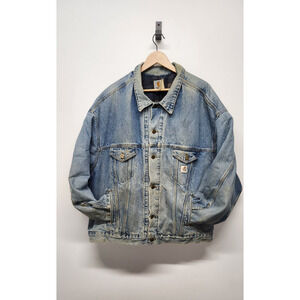 Vintage Carhartt Mens Blanket Lined Denim Trucker/Chore Jacket, Size 4XL, Rugged